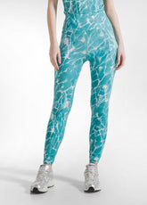 Allover Print Mikrofaser-Leggings - Blau - AQUA | DEHA
