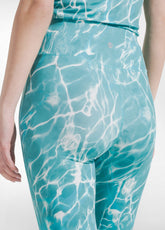 LEGGINGS IN MICROFIBRA CON STAMPA ALLOVER BLU - AQUA | DEHA