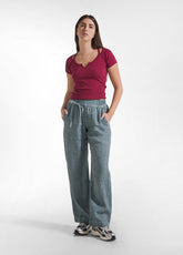 FITTED RIBBED T-SHIRT - RED - MADE IN ITALY | DEHA