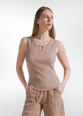 RIBBED TANK TOP - BROWN - Tops & sports bras | DEHA