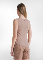 RIBBED TANK TOP - BROWN - KHAKI BROWN | DEHA