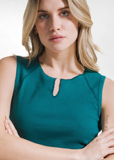 Ribbed Tank Top - Green - PEACOCK GREEN | DEHA