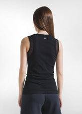 CANOTTA DOPPIO STRATO IN TULLE NERO - BLACK | DEHA