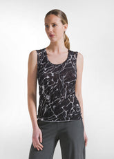 CANOTTA IN TULLE ALLOVER NERO - BLACK | DEHA