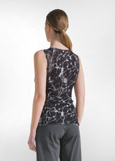 CANOTTA IN TULLE ALLOVER NERO - BLACK | DEHA