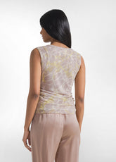 CANOTTA IN TULLE ALLOVER BEIGE - GREEN BEIGE | DEHA