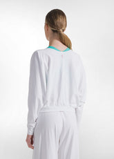 FELPA CROPPED EFFETTO SFUMATO BIANCO - WHITE | DEHA