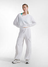 COMPLETO FELPA CROPPED E PANTALONI MAGNUM BIANCO - Tute e Comfort Sets | DEHA