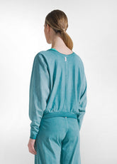 FELPA CROPPED EFFETTO SFUMATO VERDE - PEACOCK GREEN | DEHA