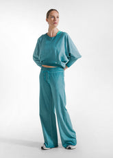 FELPA CROPPED EFFETTO SFUMATO VERDE | DEHA