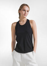 Racerback Top Mit Spitzendetails - Schwarz - BLACK | DEHA