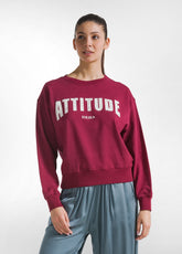 FELPA GIROCOLLO CON STAMPA E BORCHIETTE ROSSO - Leisurewear | DEHA