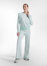COMPLETO FELPA GIROCOLLO E PANTALONI FLARE EFFETTO SFUMATO BLU - Tute e Comfort Sets | DEHA