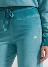 COMPLETO FELPA GIROCOLLO E PANTALONI FLARE EFFETTO SFUMATO VERDE - Tute e Comfort Sets | DEHA