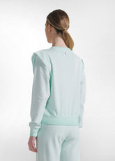 SET AUS SWEATSHIRT MIT RUNDHALSAUSSCHNITT UND FLARE-HOSE MIT BLAUEM OMBRÉ-EFFEKT - | DEHA