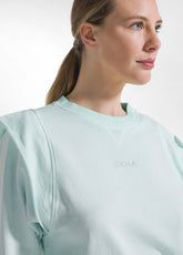 SET AUS SWEATSHIRT MIT RUNDHALSAUSSCHNITT UND FLARE-HOSE MIT BLAUEM OMBRÉ-EFFEKT - | DEHA