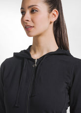 CANOTTA IN JERSEY CON DETTAGLI IN RETE NERO - BLACK | DEHA