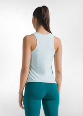 CANOTTA IN JERSEY CON DETTAGLI IN RETE BLU - AQUA BLUE | DEHA