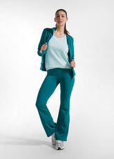 CANOTTA IN JERSEY CON DETTAGLI IN RETE BLU - AQUA BLUE | DEHA