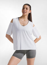 TS-SHIRT IN JERSEY CON DETTAGLI IN RETE BIANCO - Leisurewear | DEHA