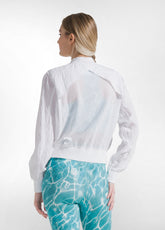BOMBER EFFETTO STROPICCIATO CON INSERTO IN RETE BIANCO - WHITE | DEHA