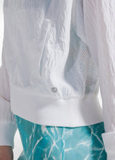 BOMBER EFFETTO STROPICCIATO CON INSERTO IN RETE BIANCO - WHITE | DEHA