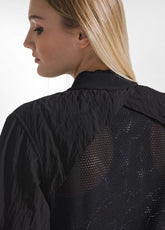 WEITE BOMBERJACKE UND JOGGER-SET AUS VISKOSE IN KNITTEROPTIK SCHWARZ - | DEHA