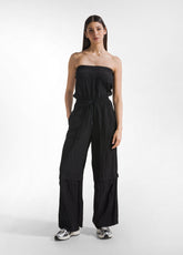 VISKOSE-JUMPSUIT IN CRASH-OPTIK SCHWARZ - BLACK | DEHA