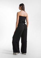 VISKOSE-JUMPSUIT IN CRASH-OPTIK SCHWARZ - BLACK | DEHA