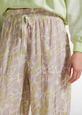 JOGGER ALLOVER IN VISCOSA EFFETTO STROPICCIATO BEIGE | DEHA