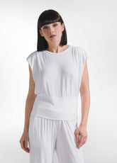 Ecovero Viscose T-Shirt With Overlapped Side Detai - WHITE | DEHA
