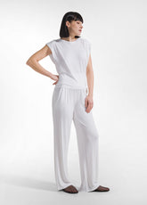 Ecovero Viscose T-Shirt With Overlapped Side Detai - WHITE | DEHA