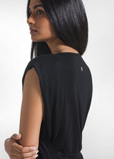 COMPLETO T-SHIRT E PANTALONE DRITTO IN VISCOSA STRETCH NERO - | DEHA