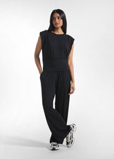COMPLETO T-SHIRT E PANTALONE DRITTO IN VISCOSA STRETCH NERO - Everyday Sets | DEHA