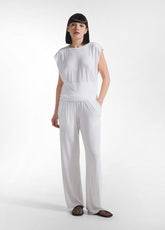 Straight Pants In Stretch Viscose - White - WHITE | DEHA