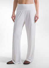 COMPLETO T-SHIRT E PANTALONE DRITTO IN VISCOSA STRETCH BIANCO - | DEHA