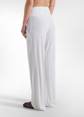 COMPLETO T-SHIRT E PANTALONE DRITTO IN VISCOSA STRETCH BIANCO - | DEHA