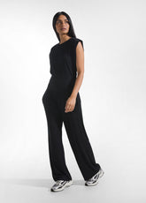 COMPLETO T-SHIRT E PANTALONE DRITTO IN VISCOSA STRETCH NERO - | DEHA