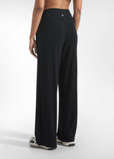COMPLETO T-SHIRT E PANTALONE DRITTO IN VISCOSA STRETCH NERO - | DEHA