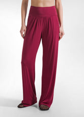 Straight Pants In Stretch Viscose - Red - CHERRY RED | DEHA