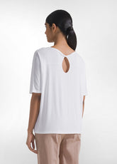 T-SHIRT FLUIDA IN VISCOSA BIANCO - WHITE | DEHA