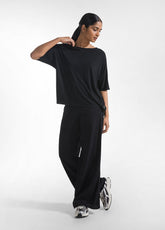 T-SHIRT FLUIDA IN VISCOSA NERO - BLACK | DEHA