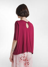 Fluid Viscose T-Shirt - Red - CHERRY RED | DEHA