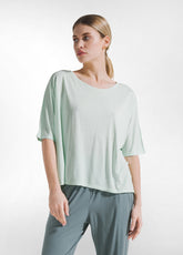 Fluid Viscose T-Shirt - Green - JADE GREEN | DEHA