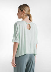 Fluid Viscose T-Shirt - Green - JADE GREEN | DEHA