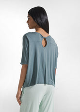 Fluid Viscose T-Shirt - Green - TEAL GREEN | DEHA