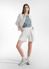Pleated Shorts In Soft Touch Modal - White - MILK WHITE | DEHA