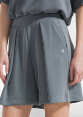 SHORTS PLISSETTATI IN MODAL SOFT TOUCH VERDE - TEAL GREEN | DEHA