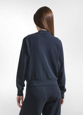 COMPLETO BOMBER FULL ZIP E PANTALONI PLISSETTATI IN MODAL NERO - | DEHA