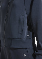 COMPLETO BOMBER FULL ZIP E PANTALONI PLISSETTATI IN MODAL NERO - | DEHA